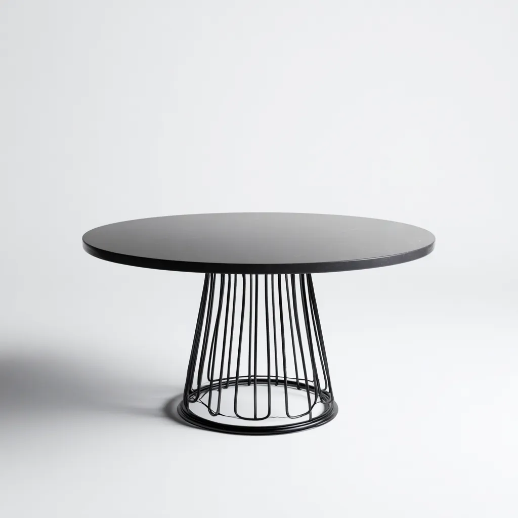 Table de jardin - métal - 120x120x75 cm - noir - design industriel-Snugure