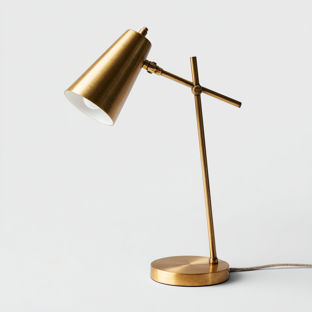 Lampe de table - métal-laiton - 22x15x45 cm - doré brossé - style moderne minimaliste-Snugure