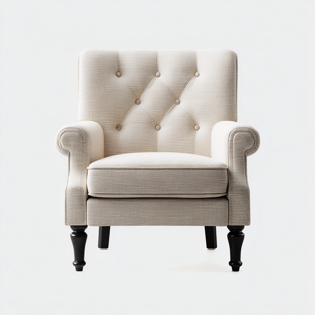 Fauteuil - tissu - 78x85x96 cm - beige - design classique pour salon-Snugure