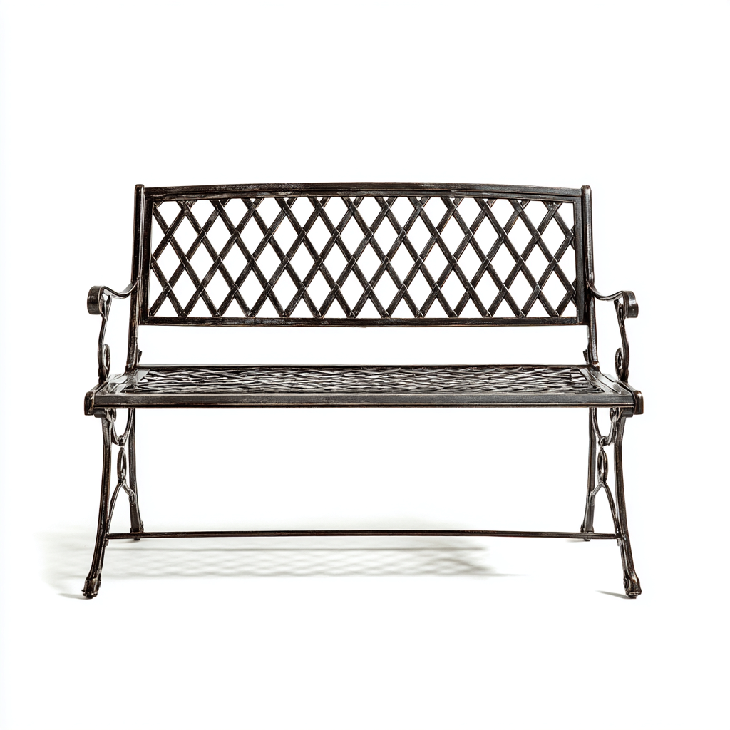 Banc de jardin - métal - 122x58x81 cm - noir - style classique-Snugure
