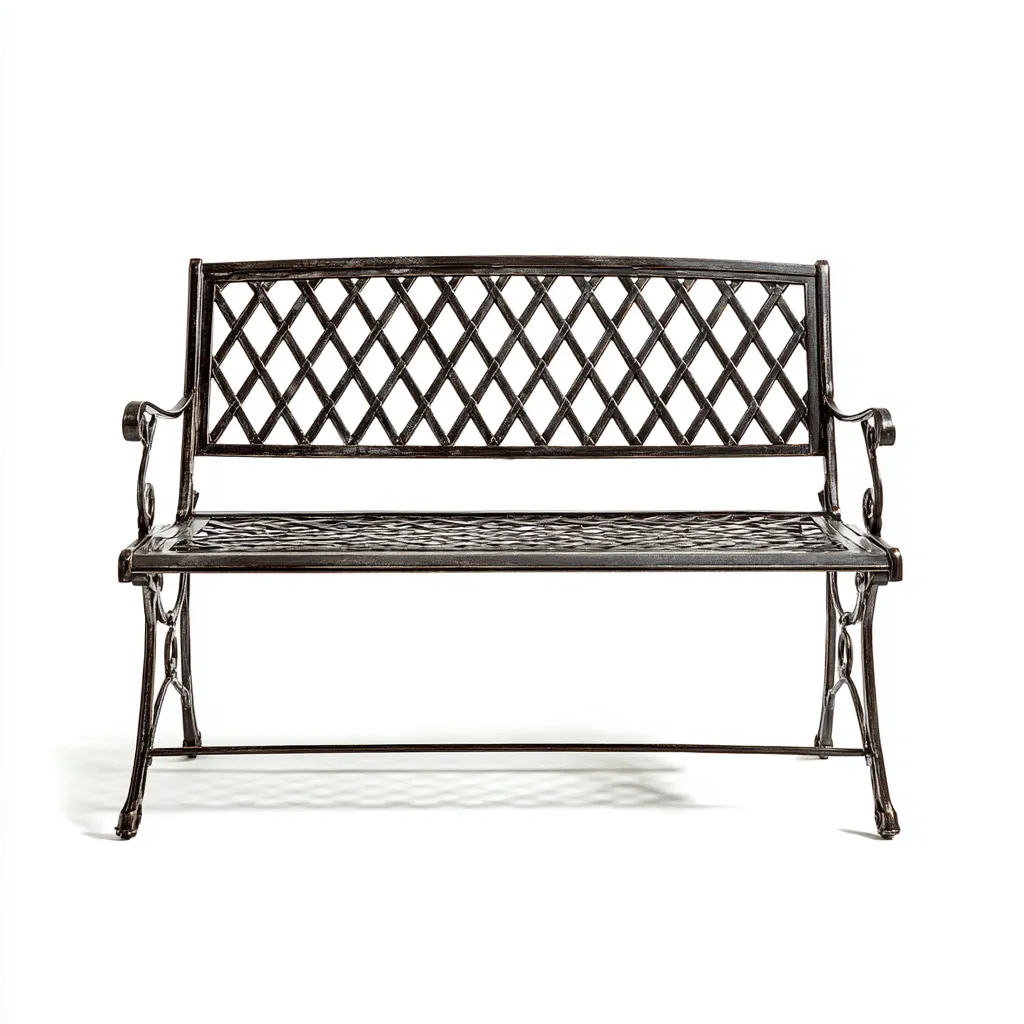 Banc de jardin - métal - 122x58x81 cm - noir - style classique-Snugure