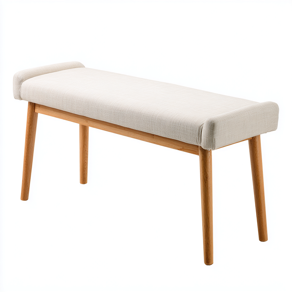 Banc de lit - tissu - 100x35x45 cm - beige - style scandinave-Snugure