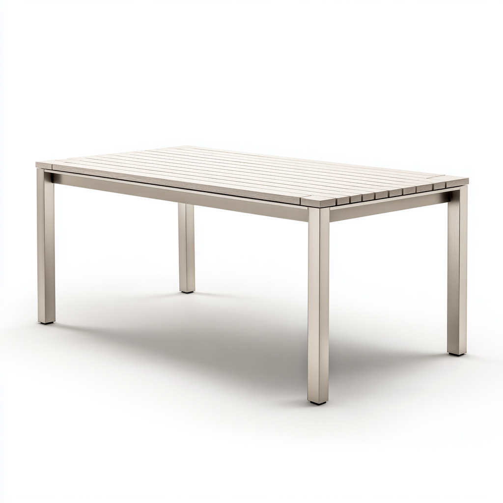 Table de jardin - aluminium - 160x90x75 cm - gris clair - style contemporain-Snugure