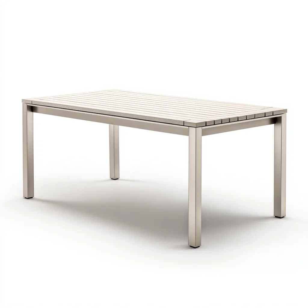 Table de jardin - aluminium - 160x90x75 cm - gris clair - style contemporain-Snugure