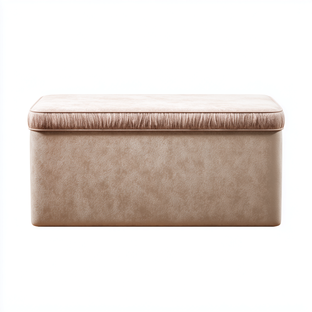 Banc de lit - velours - 100x40x45 cm - beige - style contemporain-Snugure
