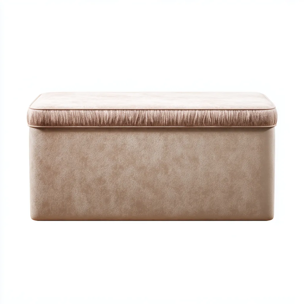 Banc de lit - velours - 100x40x45 cm - beige - style contemporain-Snugure