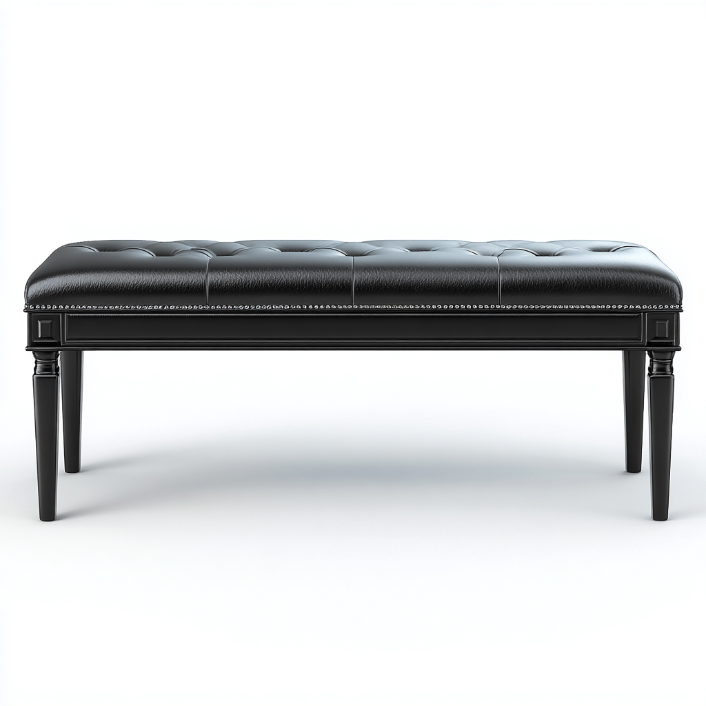 Banc de lit - cuir - 100x40x45 cm - noir - style classique élégant-Snugure