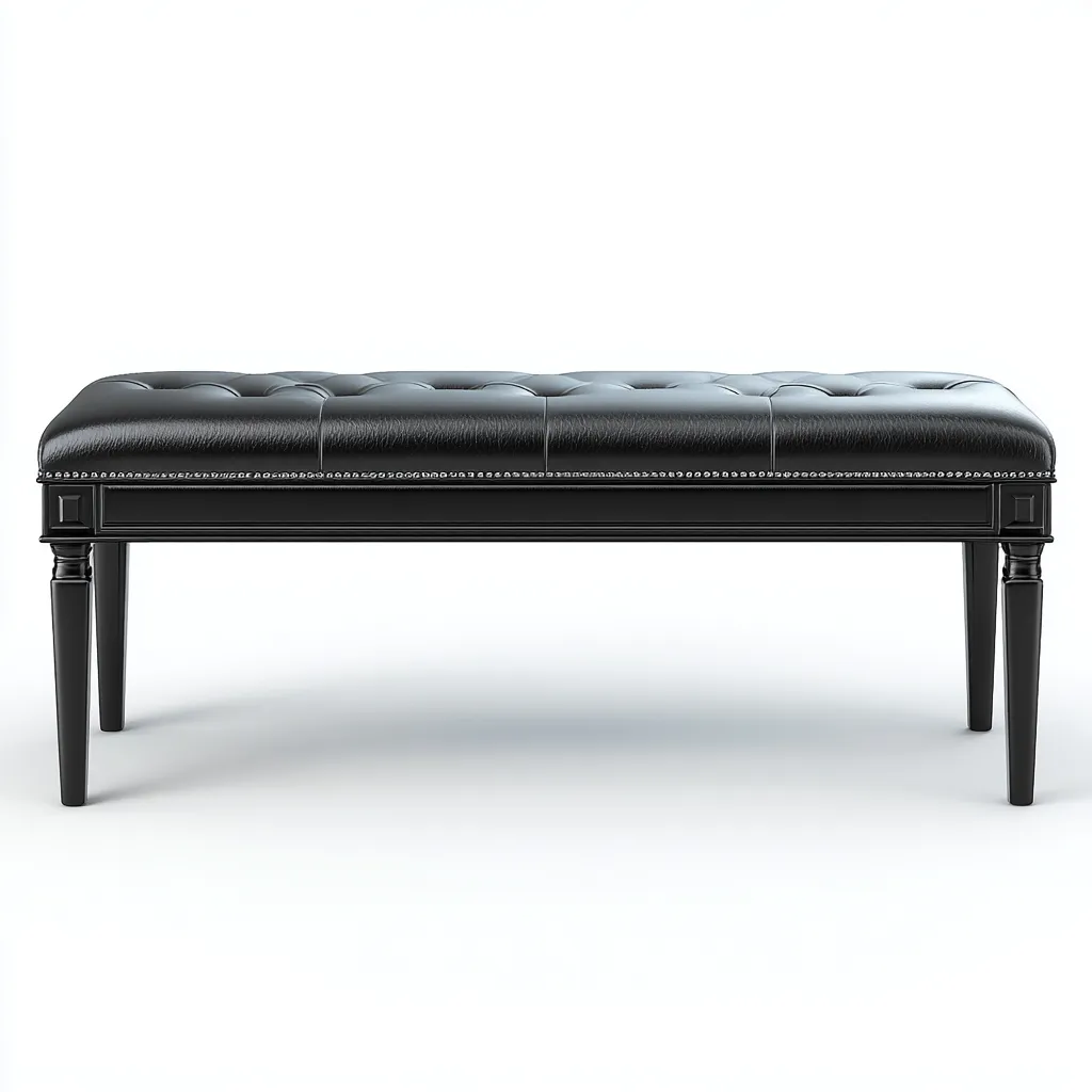 Banc de lit - cuir - 100x40x45 cm - noir - style classique élégant-Snugure