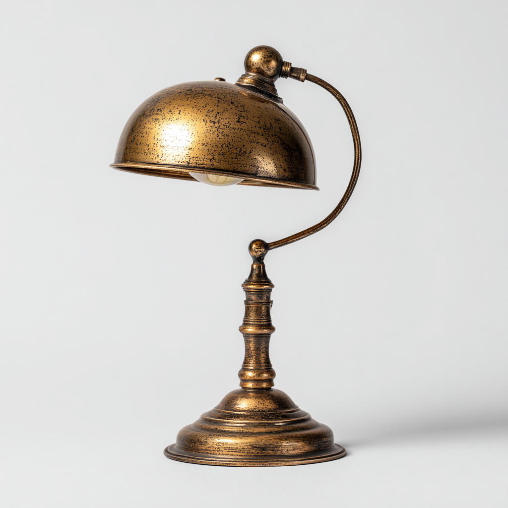 Lampe de table - métal-laiton - 25x18x42 cm - doré antique - style vintage industriel-Snugure