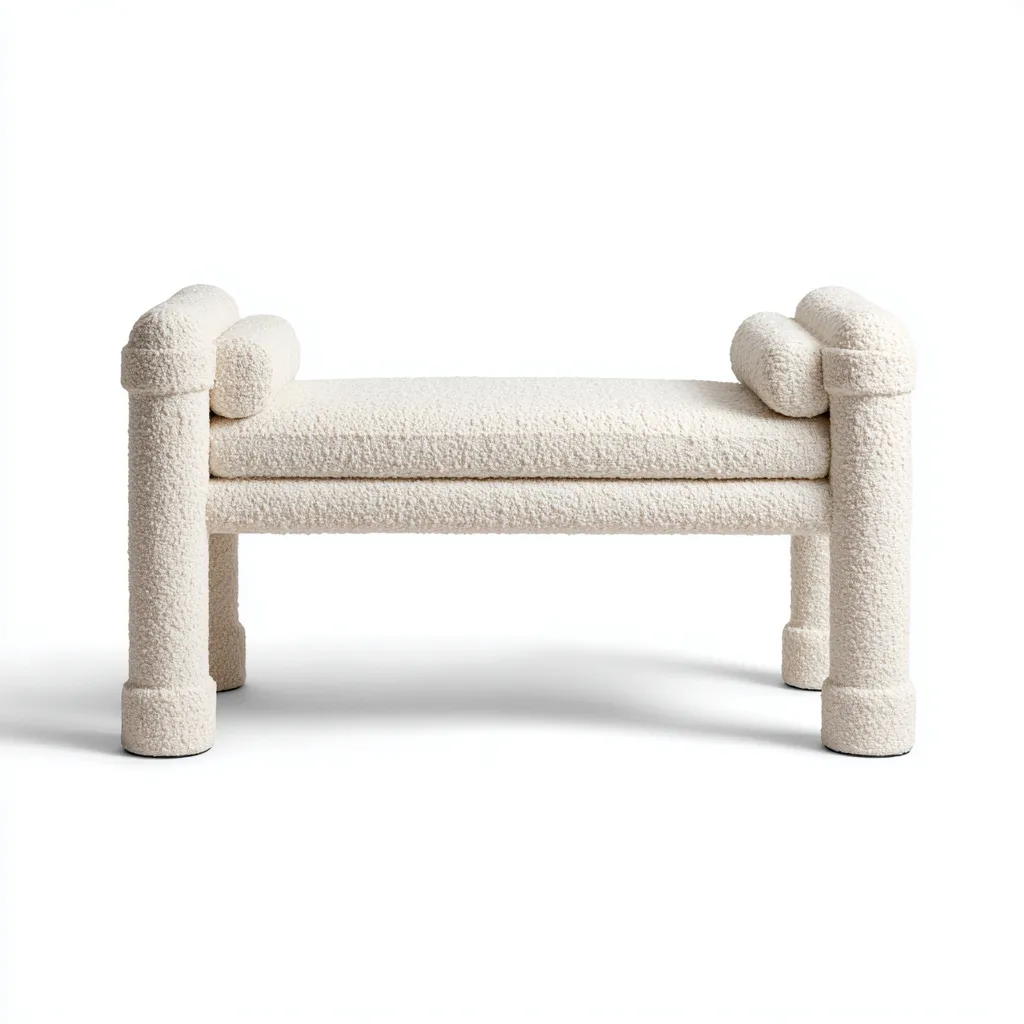 Banc de lit - tissu - 100x40x50 cm - beige - style contemporain design-Snugure