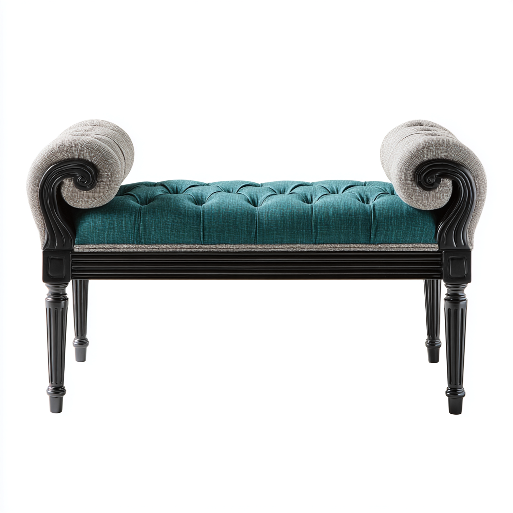 Banc de lit - tissu - 100x40x60 cm - vert - style classique-Snugure