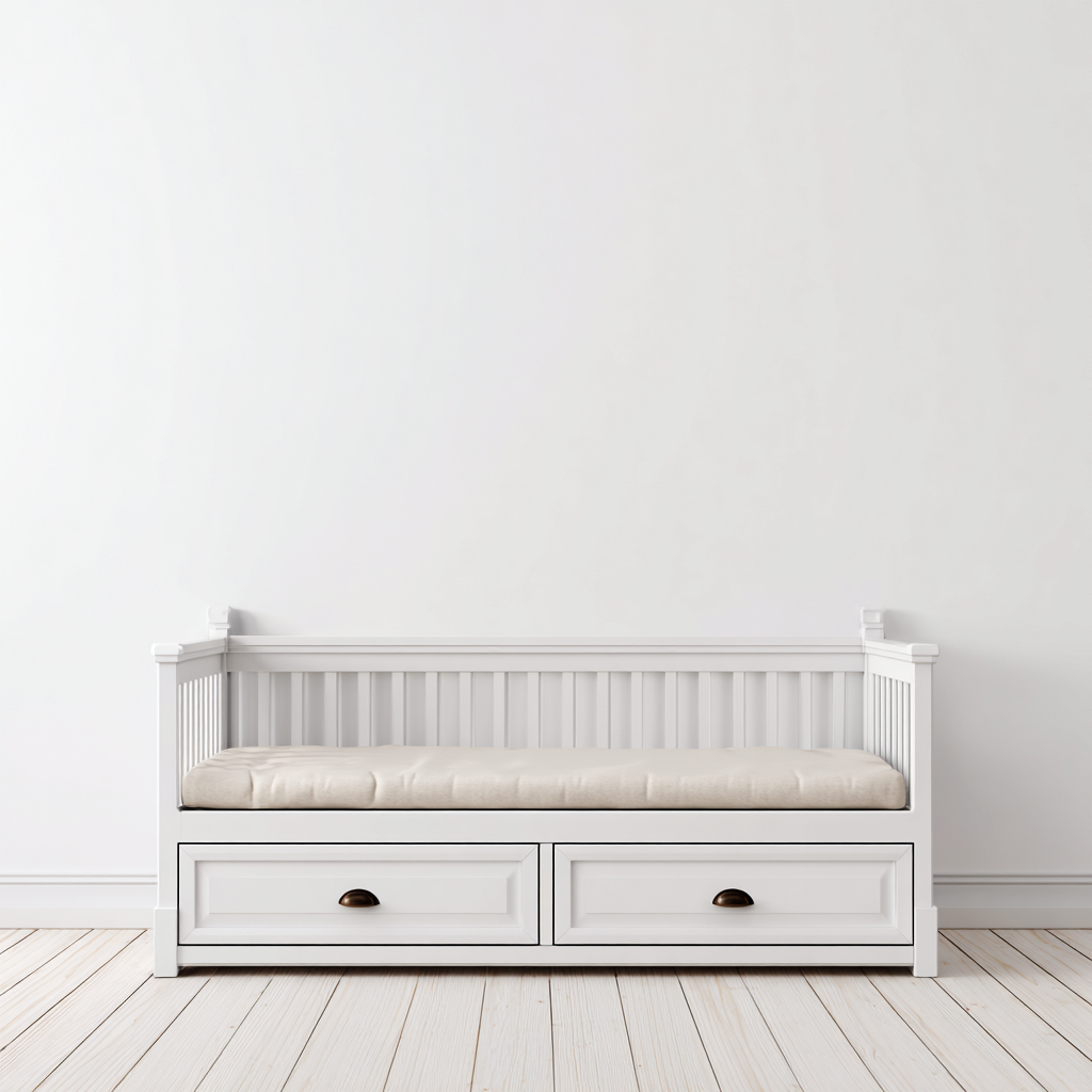 Canapé lit - bois - 205x98x92 cm - blanc - style classique-Snugure