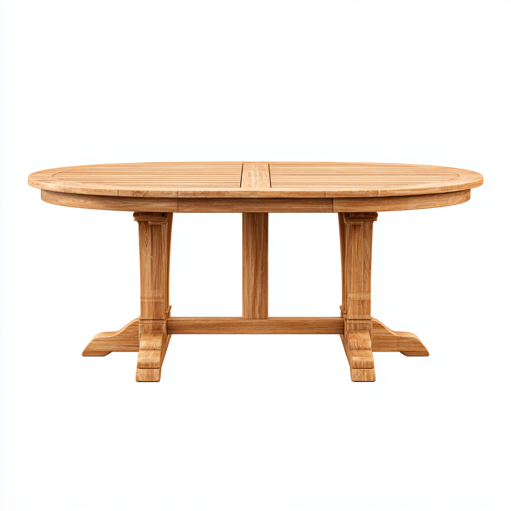 Table de jardin - teck - 180x100x75 cm - bois naturel - style classique-Snugure