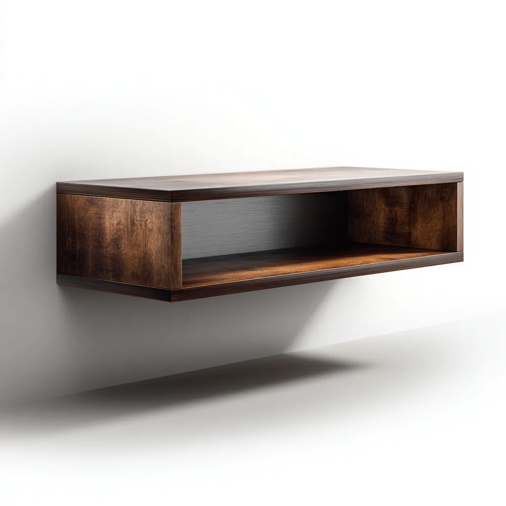 Meuble TV - bois massif - 120x35x30 cm - marron foncé - design moderne pour salon-Snugure