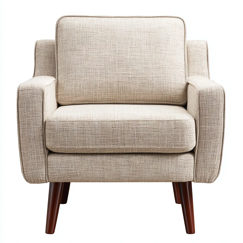 Fauteuil - tissu - 79x80x88 cm - beige - design rétro pour salon-Snugure