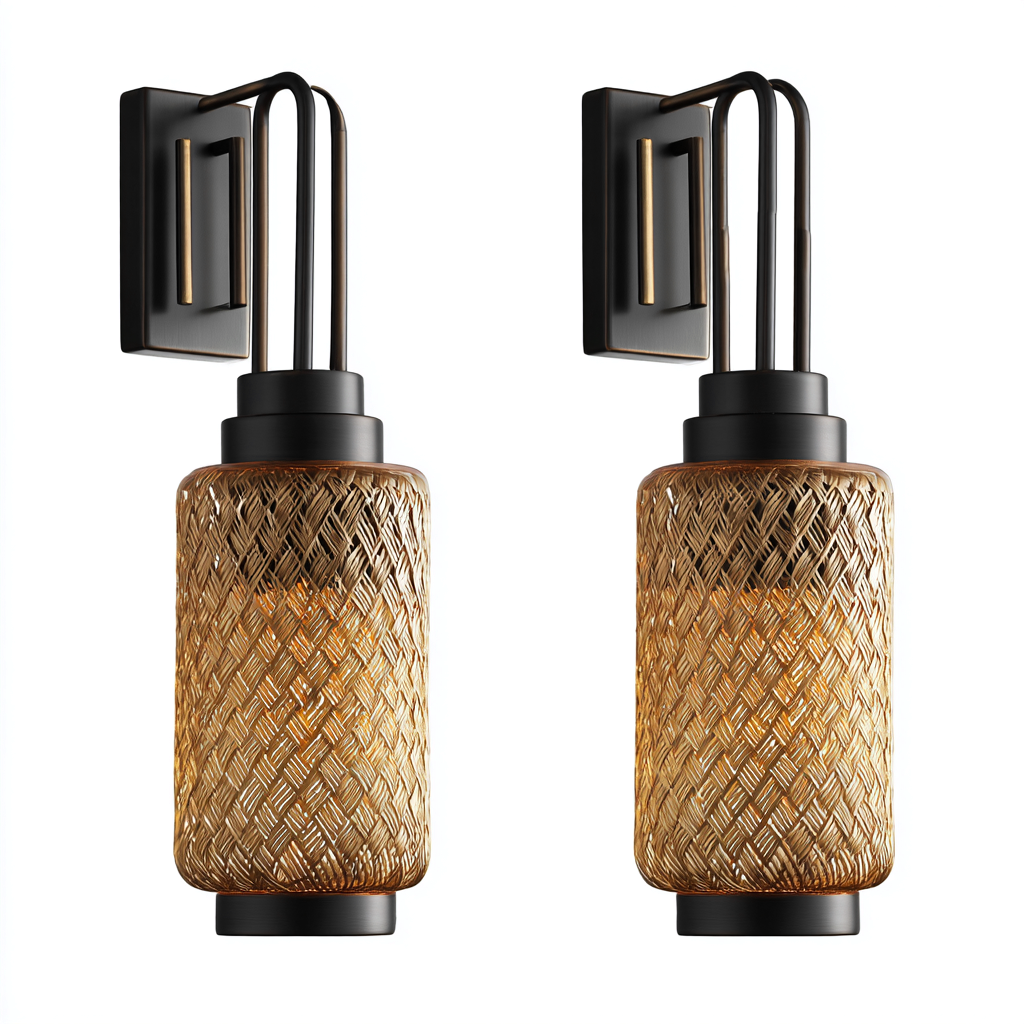 Applique murale - métal-verre ambré - 14x12x35 cm - noir-or - style vintage - éclairage mural décoratif pour salon ou couloir-Snugure