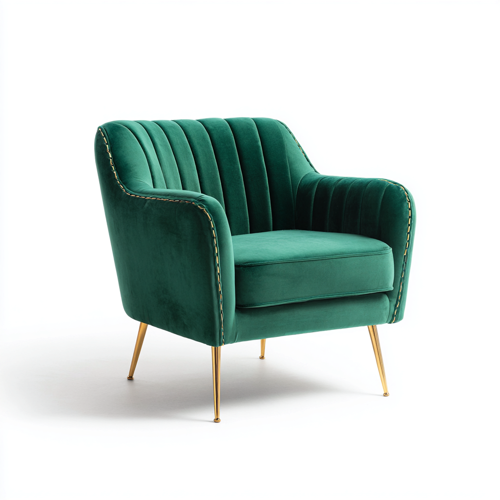 Fauteuil - velours - 80x82x88 cm - vert émeraude - design moderne pour salon-Snugure