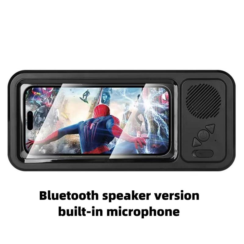 Bathroom shower waterproof phone holder Bluetooth speaker 360°Rotation touch screen mobile phone box watch movie listening music