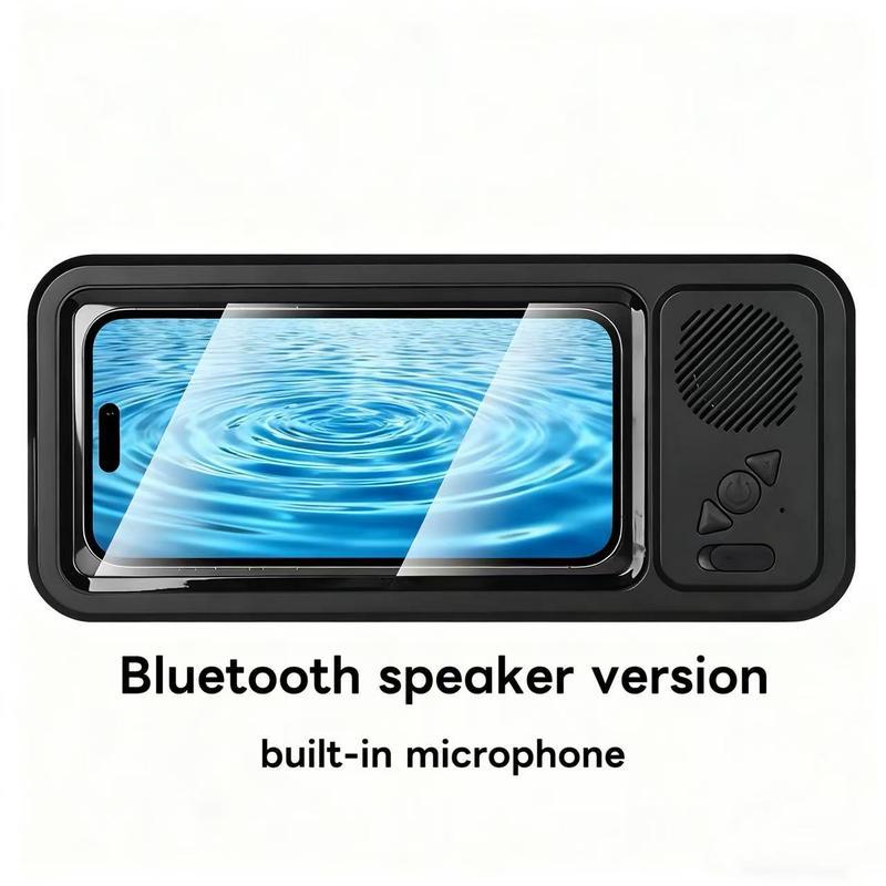 Bathroom shower waterproof phone holder Bluetooth speaker 360°Rotation touch screen mobile phone box watch movie listening music