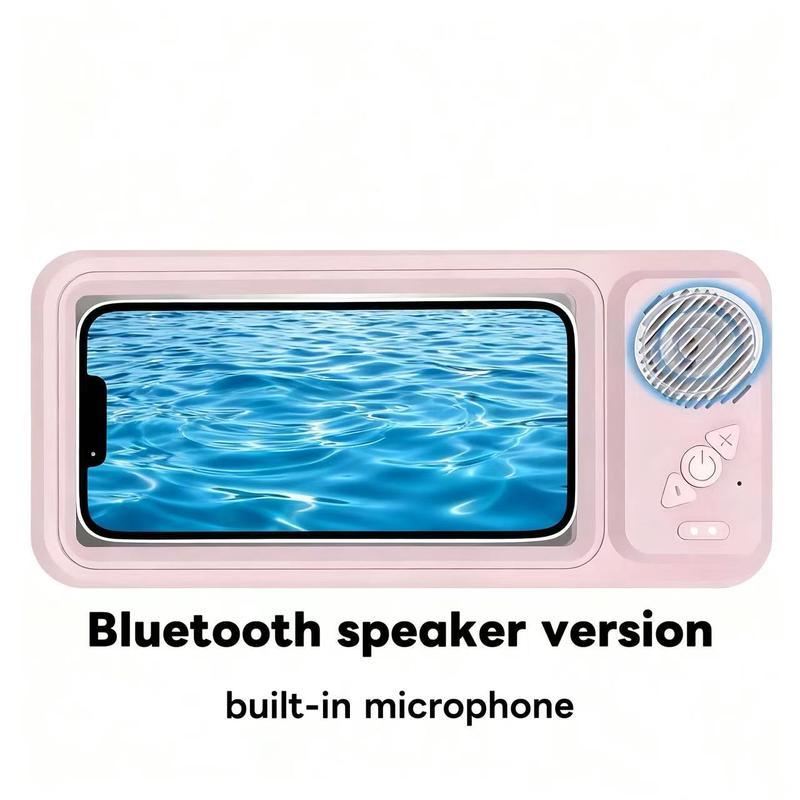 Bathroom shower waterproof phone holder Bluetooth speaker 360°Rotation touch screen mobile phone box watch movie listening music