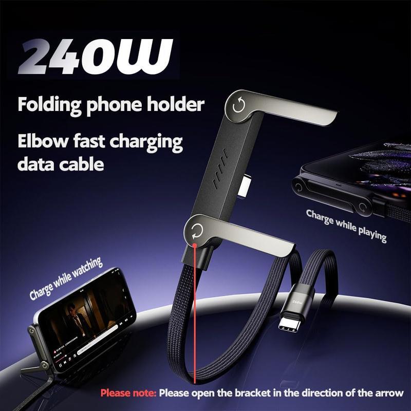 Invisible Holder Charger Cable with Stand, 240w super fast charging