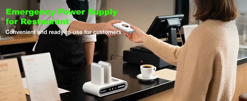 GOODaaa Family Power Hub with 180 DIY Stickers Home Power Bank 3-Pack 10000mAh Portable Charger Built-in Cables for All Mobile Devices USB Type-C Input Output for Home Office Travel