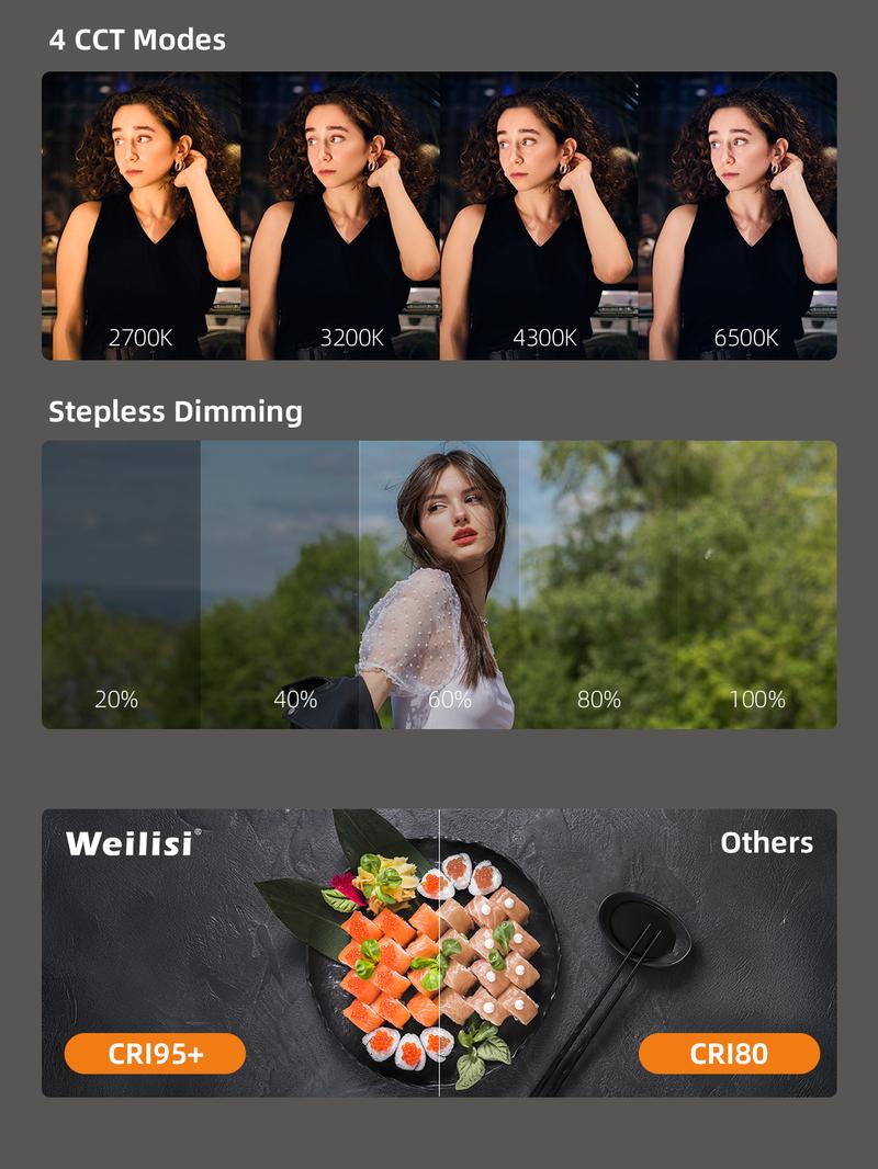 Weilisi Magnetic Selfie Light Compatible with iPhone Magsafe, Adjusted 5 Modes,CRI97+ Rechargable LED Phone Fill Light with Mirror for Selfies, Photography, Makeup, Vlogs, TikTok, Video Recording（Included Metal Ring)