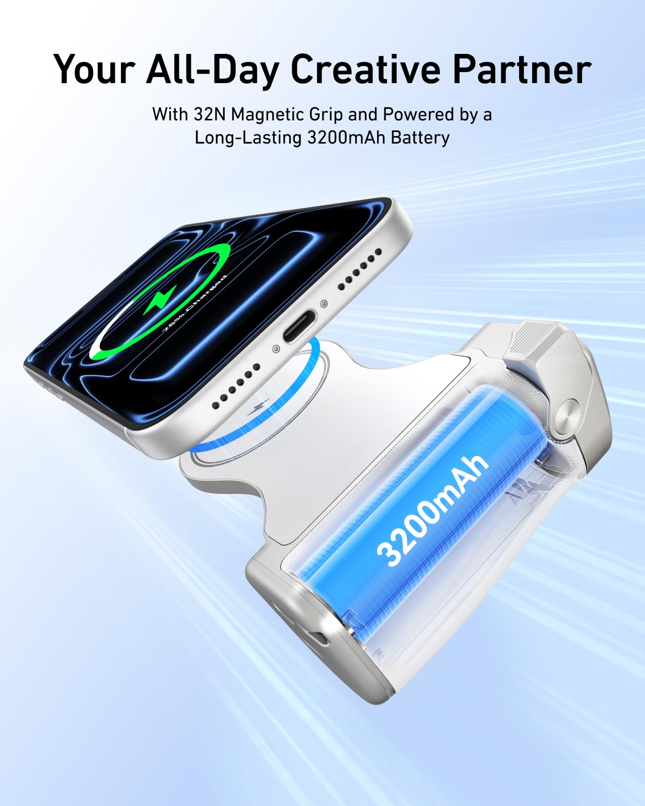 📸✨ Pro Shot Imaging Grip + Beauty Selfie Flash Light Bundle Kit 