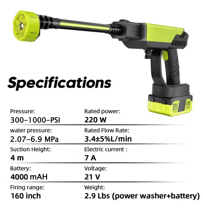 🔥Hot sale 49% off Portable Power Washer Kit for Car, Home & Garden Cleaning