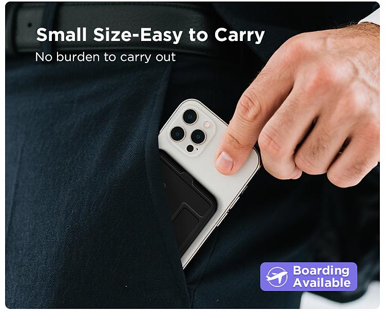 Magnetic Power Bank 10000mAh Wireless Portable Charger with USB-C Cable LED Display Foldable Battery Pack for iPhone 16/15/14/13/12/Pro/Pro Max Series Charging Compact Silicone Black