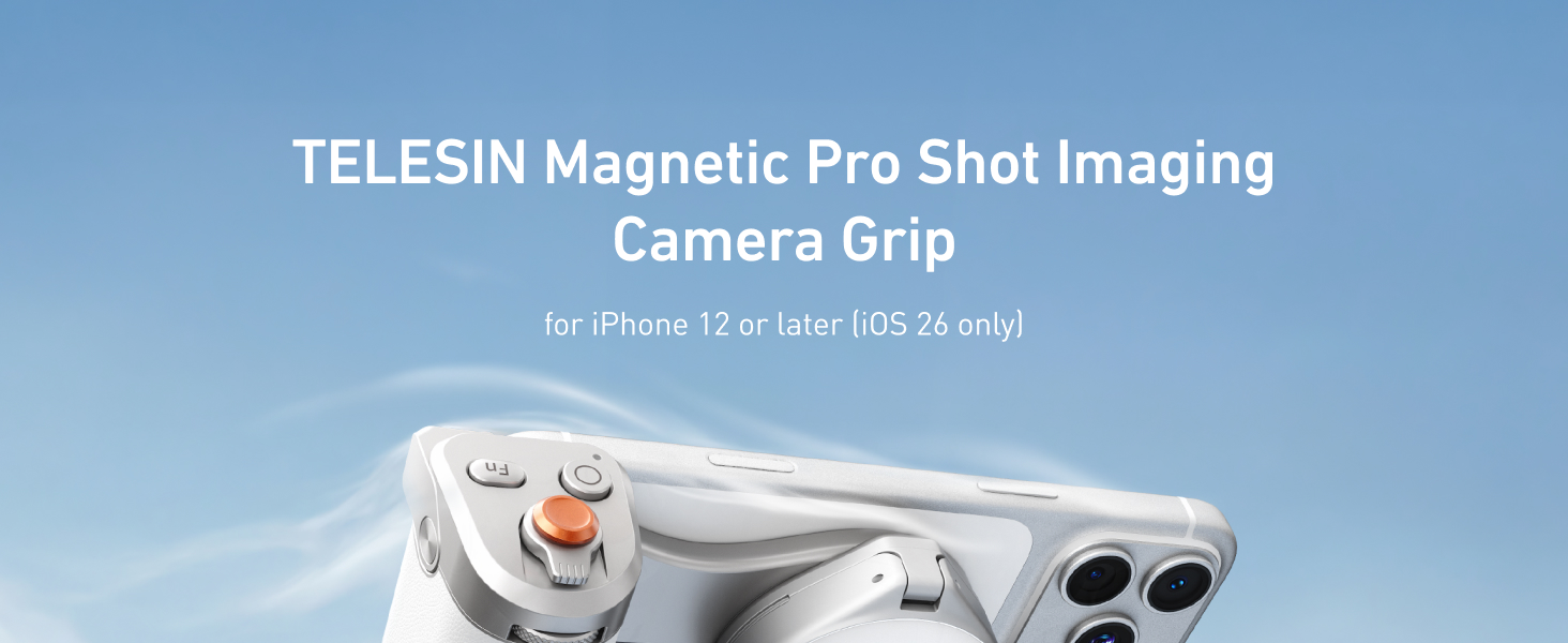 magnetic phone camera grip with selfie light