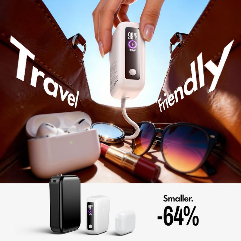 3 in 1 Fast Travel Charger, Smart Display Charger