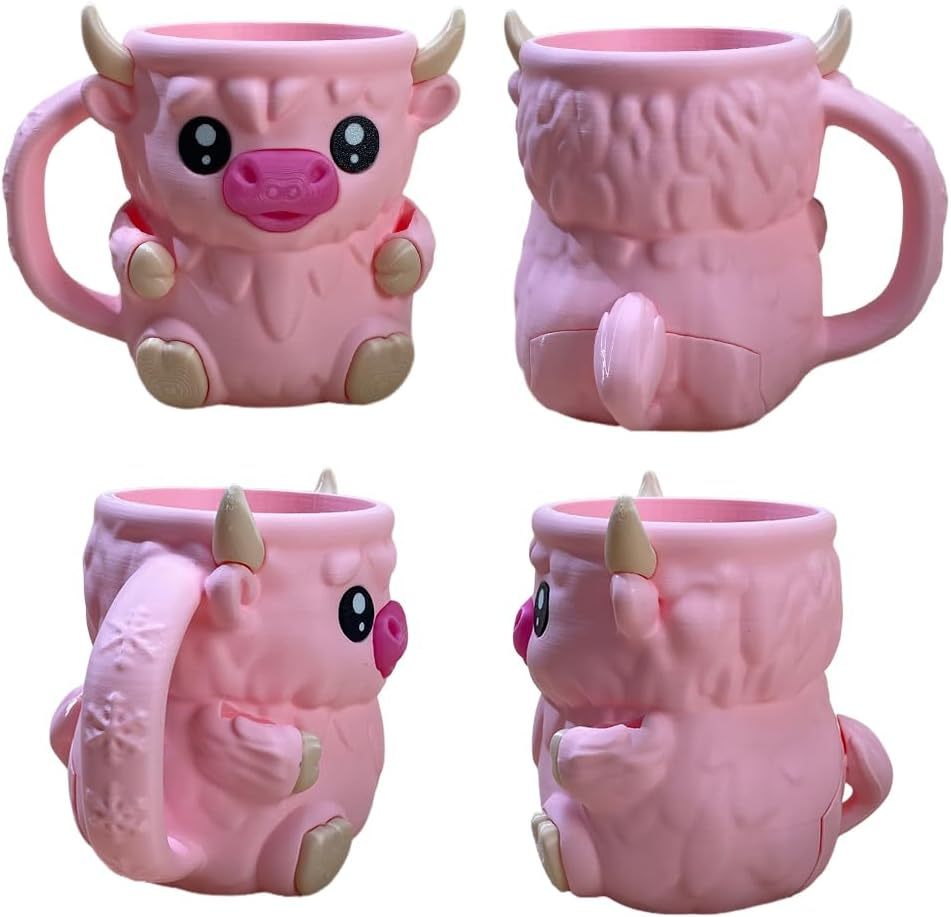 🎉Last Day 60% OFF⏰️Highland Cow Ice Cream Pint Holder, Reusable Ice Cream Pint Sleeve with Antifreeze Handle & Spoon, Cute Cow Themed Cooler for Dessert, Popsicle, Beer Can, Funny Highland Cow Gifts & Cream Lovers