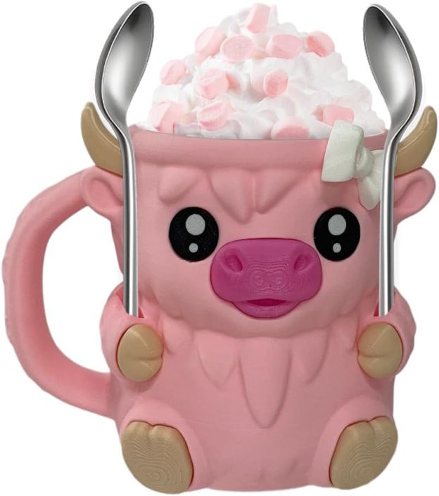 🎉Last Day 60% OFF⏰️Highland Cow Ice Cream Pint Holder, Reusable Ice Cream Pint Sleeve with Antifreeze Handle & Spoon, Cute Cow Themed Cooler for Dessert, Popsicle, Beer Can, Funny Highland Cow Gifts & Cream Lovers