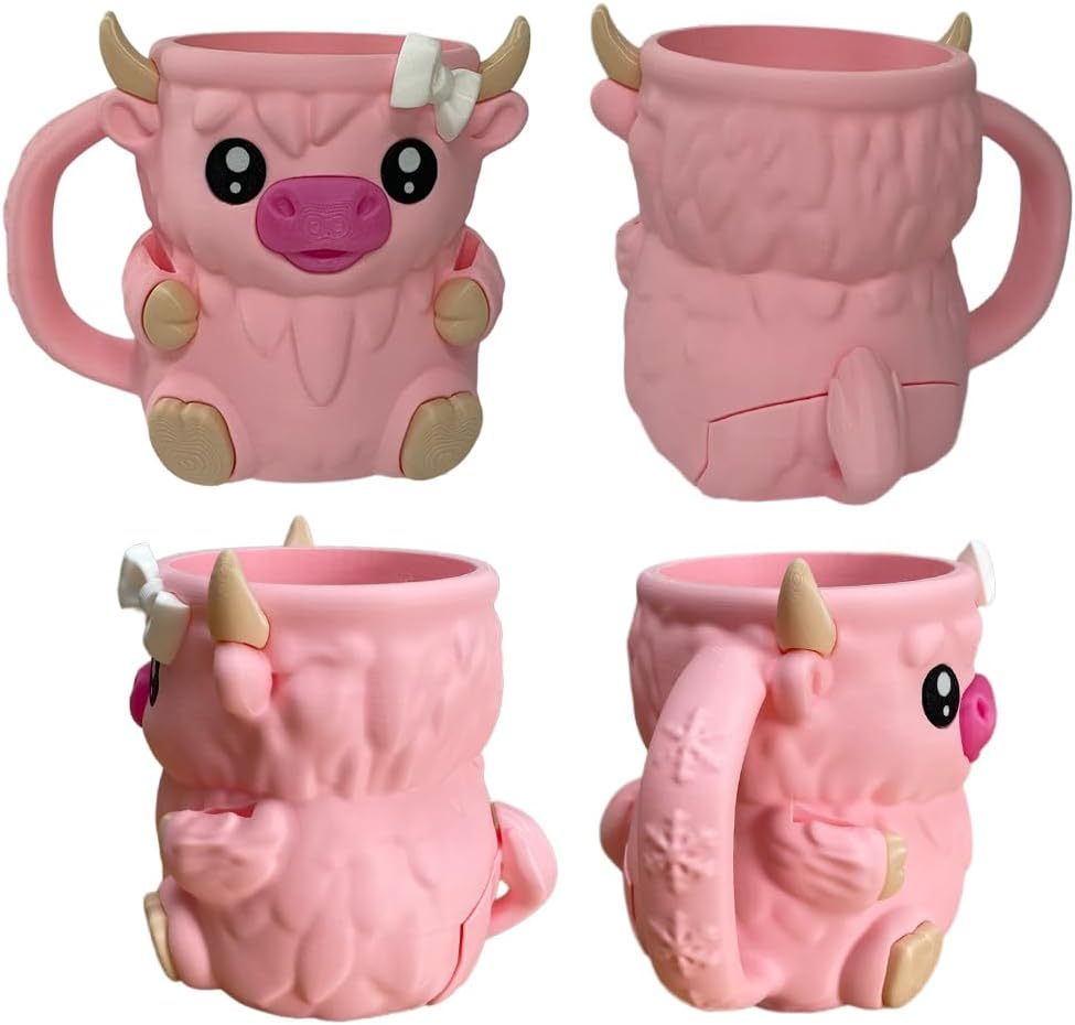 🎉Last Day 60% OFF⏰️Highland Cow Ice Cream Pint Holder, Reusable Ice Cream Pint Sleeve with Antifreeze Handle & Spoon, Cute Cow Themed Cooler for Dessert, Popsicle, Beer Can, Funny Highland Cow Gifts & Cream Lovers