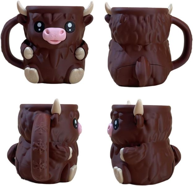🎉Last Day 60% OFF⏰️Highland Cow Ice Cream Pint Holder, Reusable Ice Cream Pint Sleeve with Antifreeze Handle & Spoon, Cute Cow Themed Cooler for Dessert, Popsicle, Beer Can, Funny Highland Cow Gifts & Cream Lovers