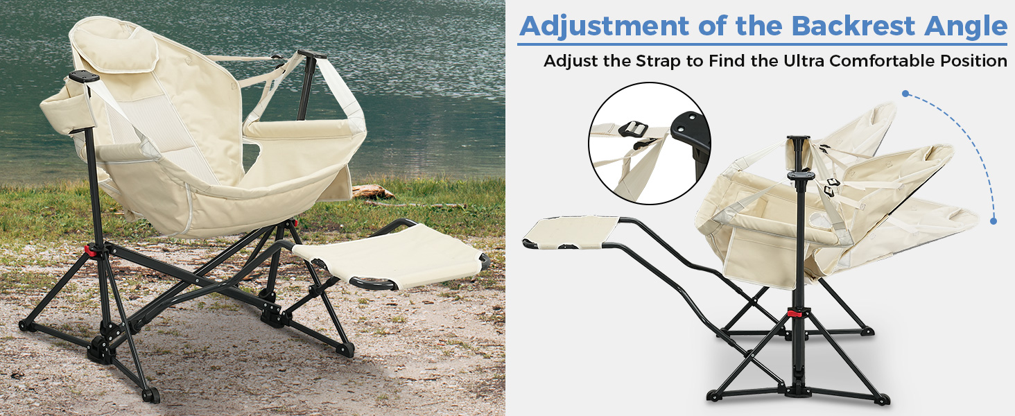 Ainfox Hammock Chair with Footrest - Recline Position