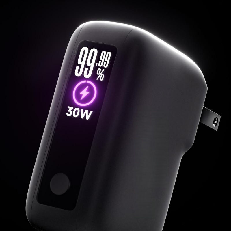 3 in 1 Fast Travel Charger, Smart Display Charger