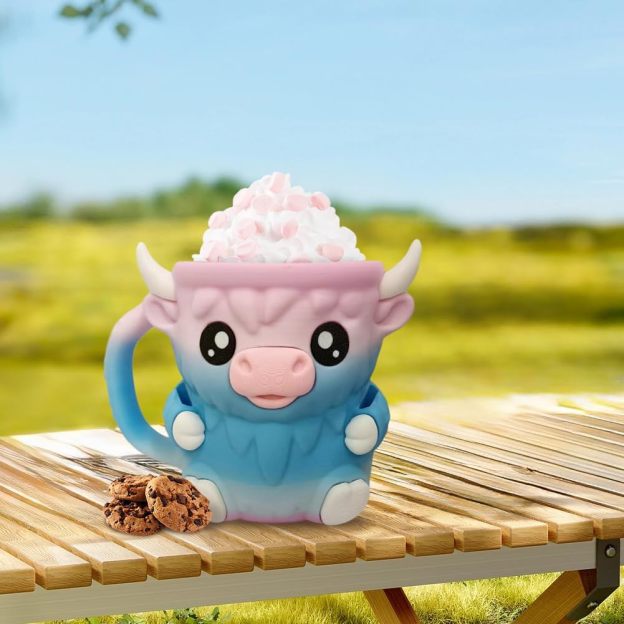 🎉Last Day 60% OFF⏰️Highland Cow Ice Cream Pint Holder, Reusable Ice Cream Pint Sleeve with Antifreeze Handle & Spoon, Cute Cow Themed Cooler for Dessert, Popsicle, Beer Can, Funny Highland Cow Gifts & Cream Lovers