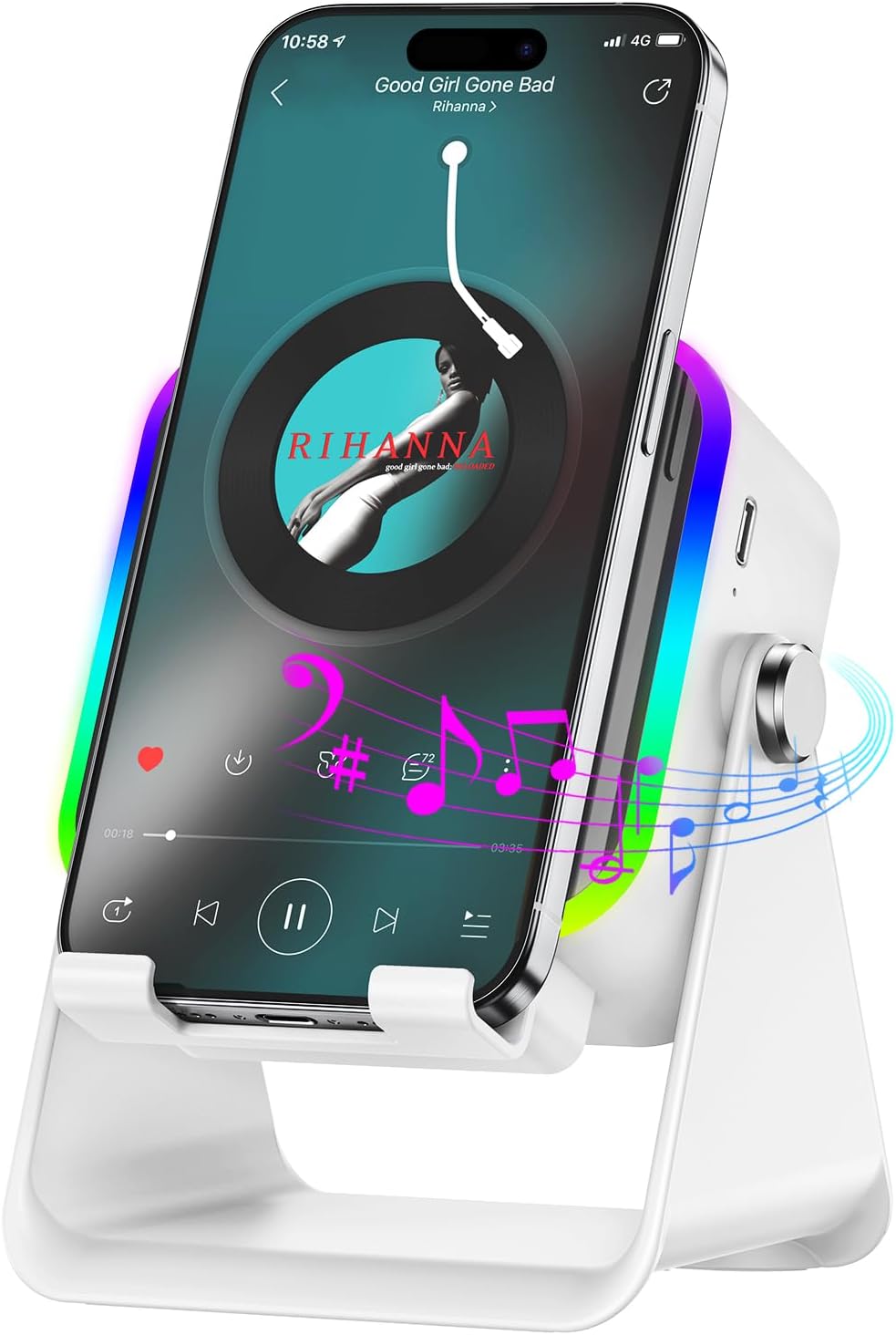 5-in-1 Smart Induction Speaker & 360° Phone Stand 🎵✨