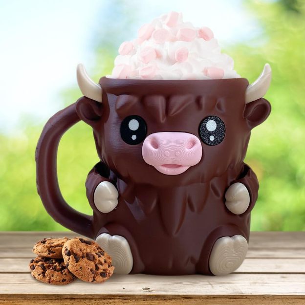 🎉Last Day 60% OFF⏰️Highland Cow Ice Cream Pint Holder, Reusable Ice Cream Pint Sleeve with Antifreeze Handle & Spoon, Cute Cow Themed Cooler for Dessert, Popsicle, Beer Can, Funny Highland Cow Gifts & Cream Lovers