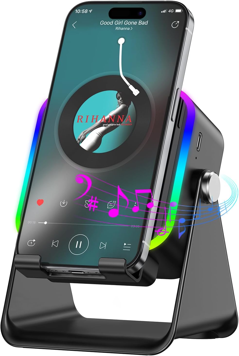 5-in-1 Smart Induction Speaker & 360° Phone Stand 🎵✨