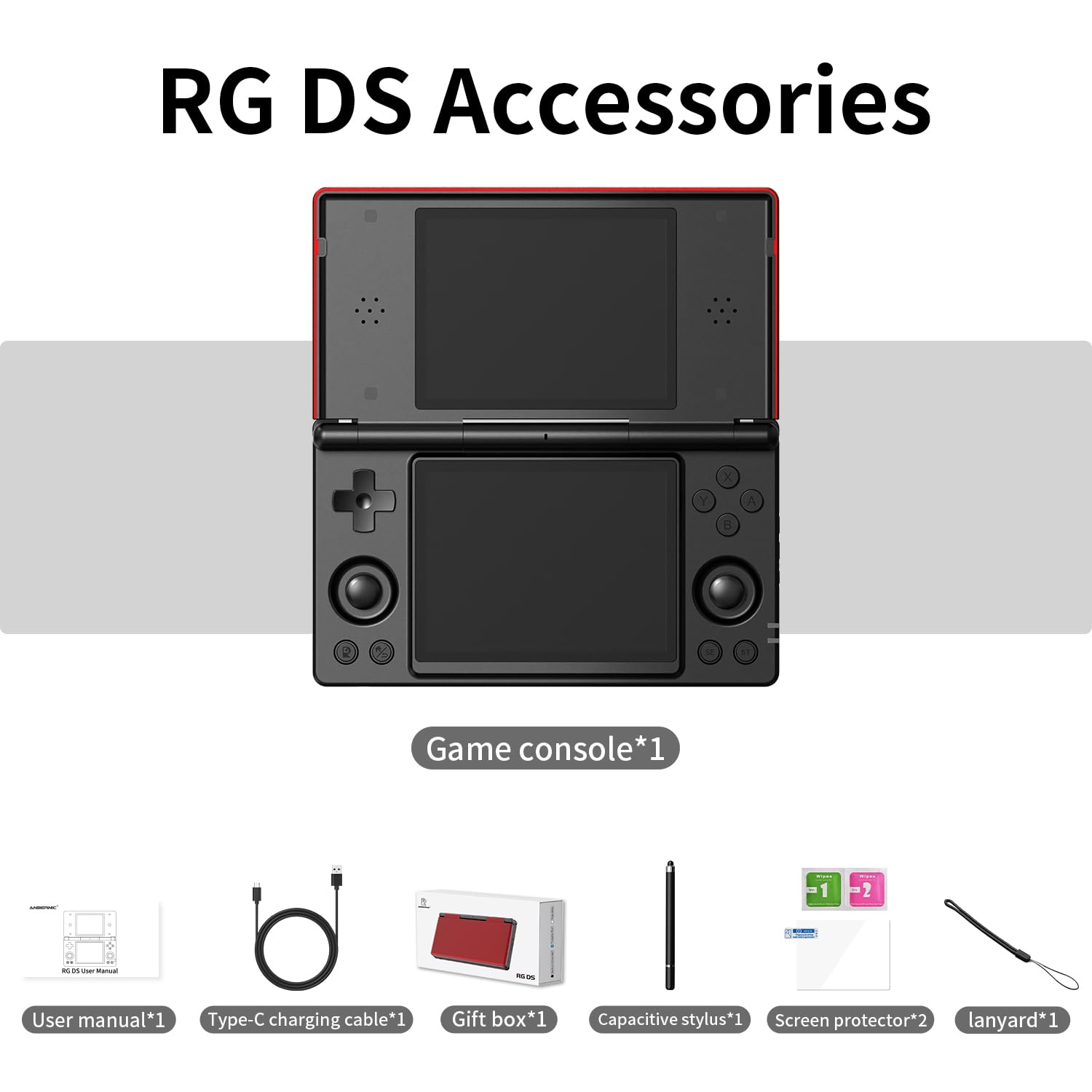 RG DS Dual Screen Retro Console - Ultimate Bundle Set 🎮✨