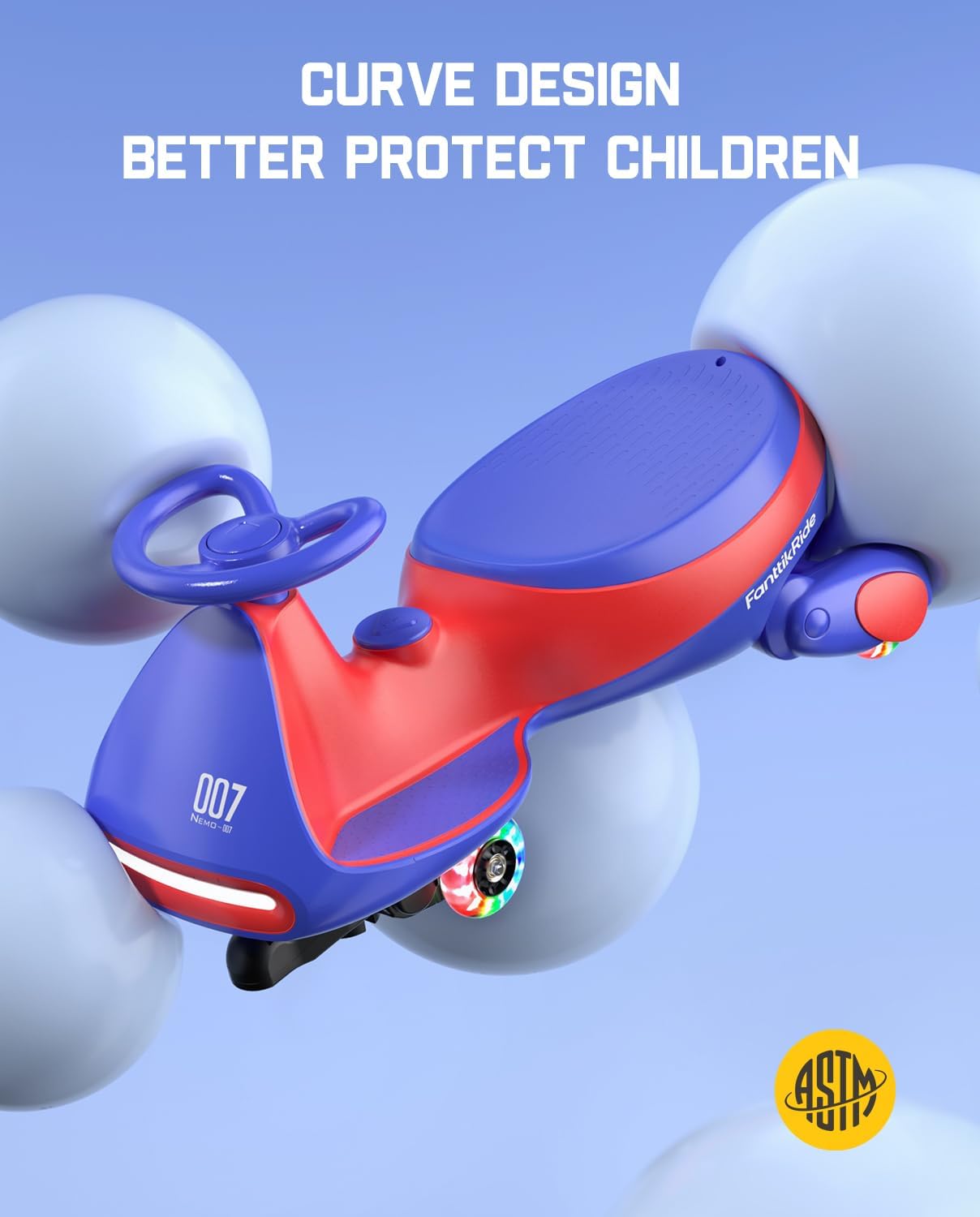 N7 Classic Electric Wiggle Car with Pedal, Rechargeable Battery, Ride on Toys, Swing Car, 2 Speeds, Anti-Rollover, Flashing Light Wheels, Bluetooth, for Ages 3 and Up, 150 Lbs, Pink