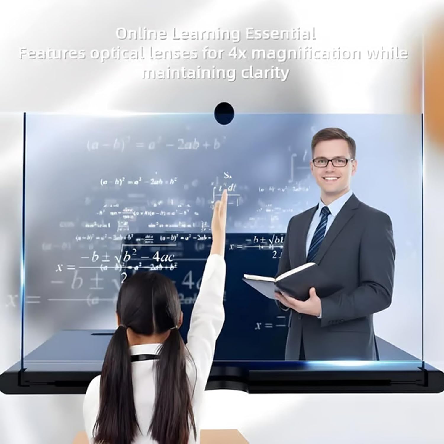 12" Mobile Phone Magnifier Projector Screen, 3D HD Screen Magnifier for Cell Phone, Foldable Magnifying Projector Screen Stand for Movies, Videos & Gaming Compatible with All Phones (Black, 12inch)