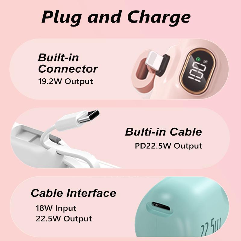 5000mAh Mini Portable Charger with 22.5W Fast Output