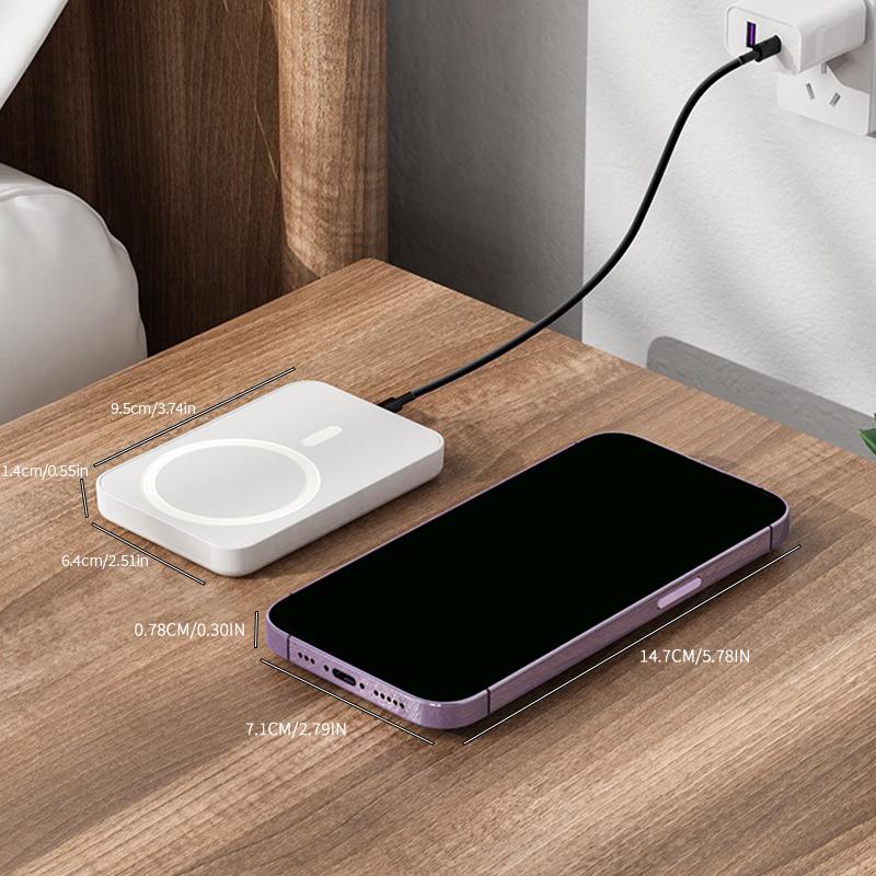 5000mAh Magnetic Power Bank, Wireless Portable Charger, Fast Charging MagSafe Battery Pack for iPhone 17/16/15/14/13/12/Plus/Pro Max, Compact Device Smartphone Chargeable