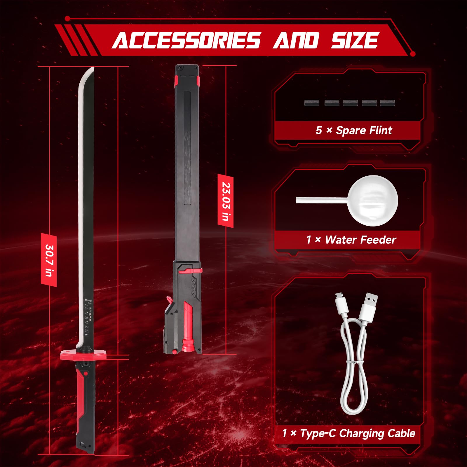 Cyberpunk Spark Blade | RGB LED Mist Sword with Sound FX ⚔️