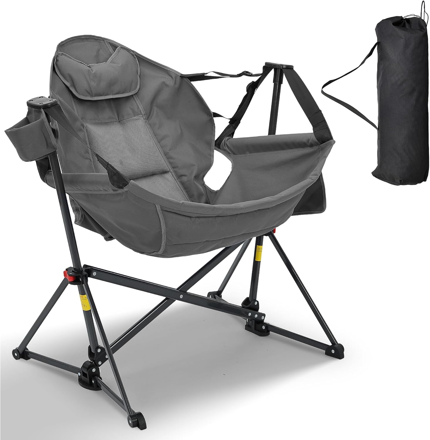 🪑 Reclining Hammock Camping Chair with Footrest | 400lbs Memory Foam, Foldable + Carry Bag 🌿