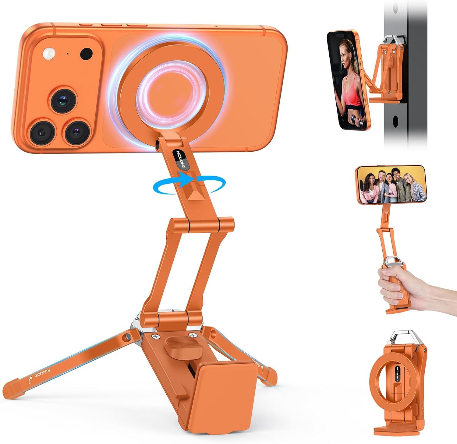 Magnetic Phone Tripod Stand - Foldable Travel Mount with 360 Rotating Shaft